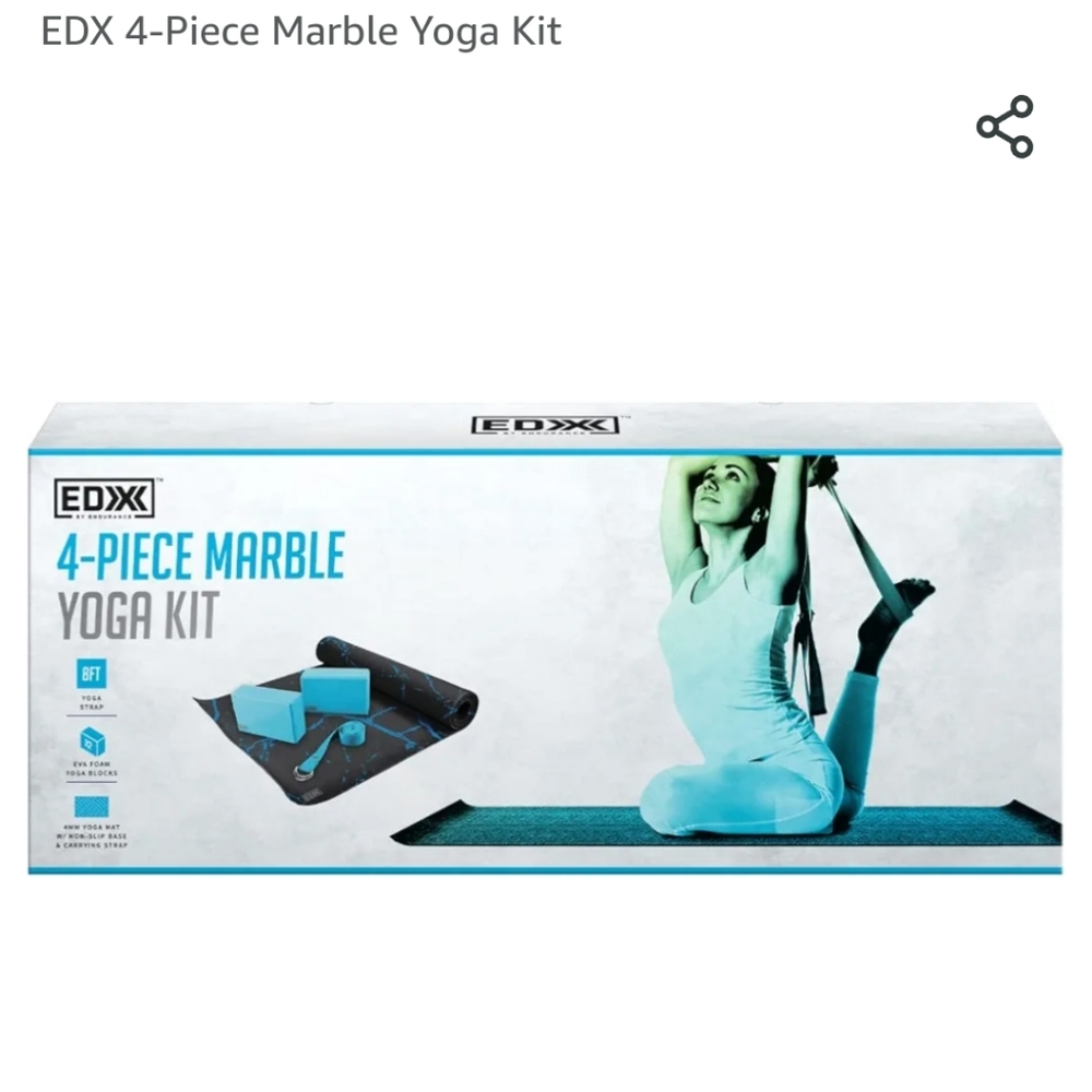 NWT EDX 4 Piece Marble Yoga Kit